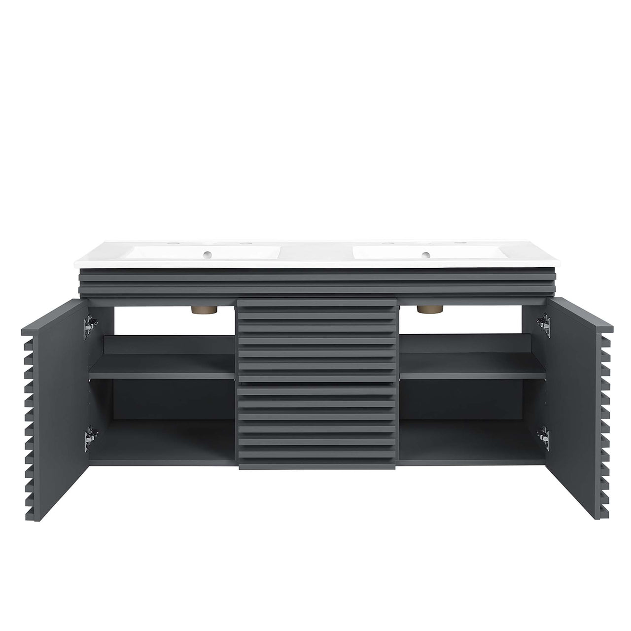 Ventra Floating Vanity Unit, Extra Large, Gray & White