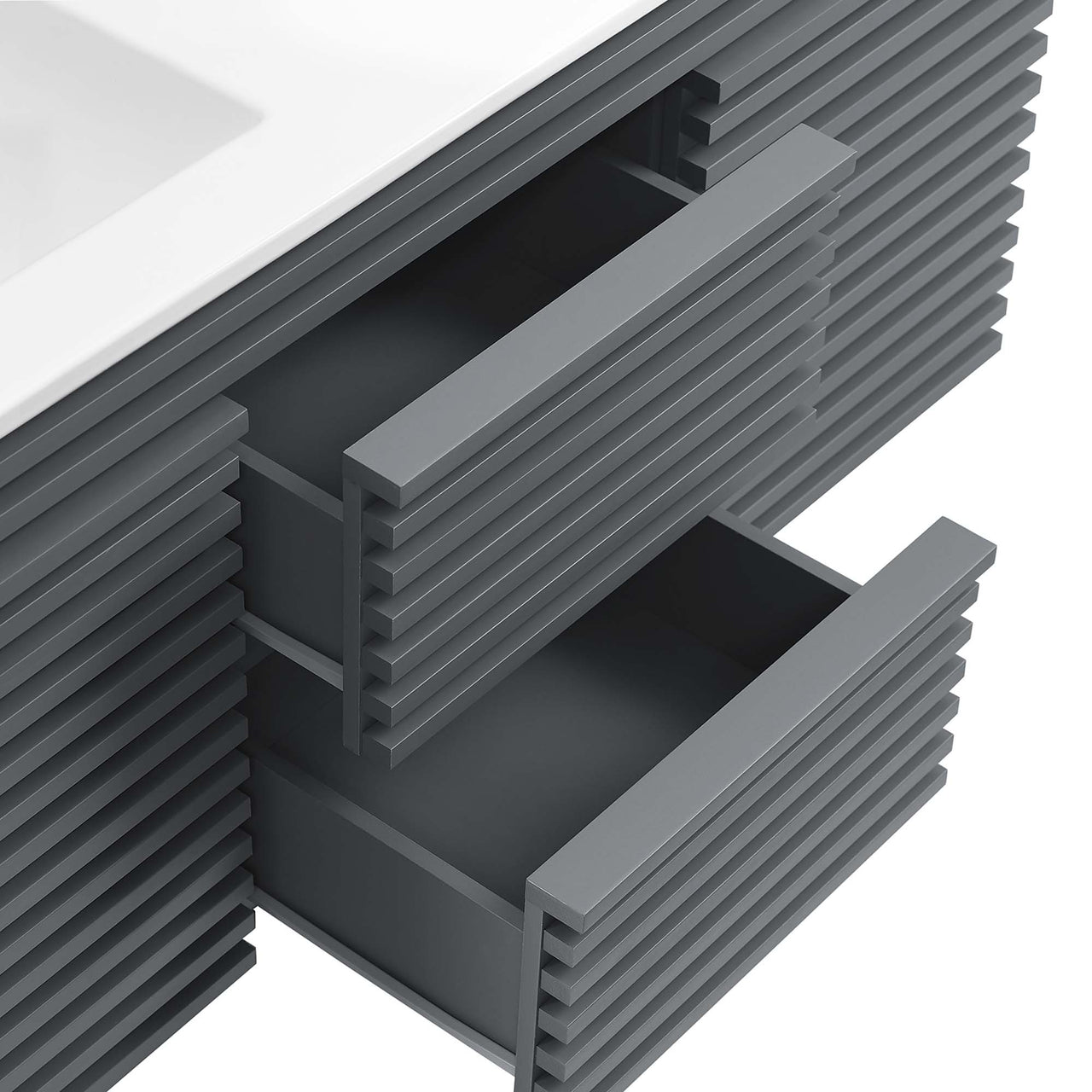 Ventra Floating Vanity Unit, Extra Large, Gray & White