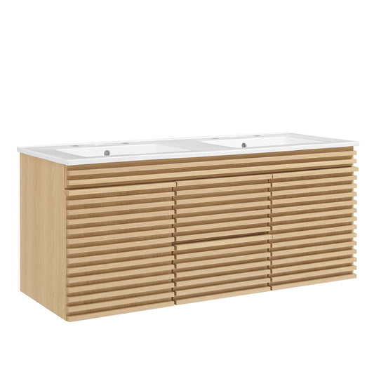 Ventra Floating Vanity Unit, Extra Large, Oak & White