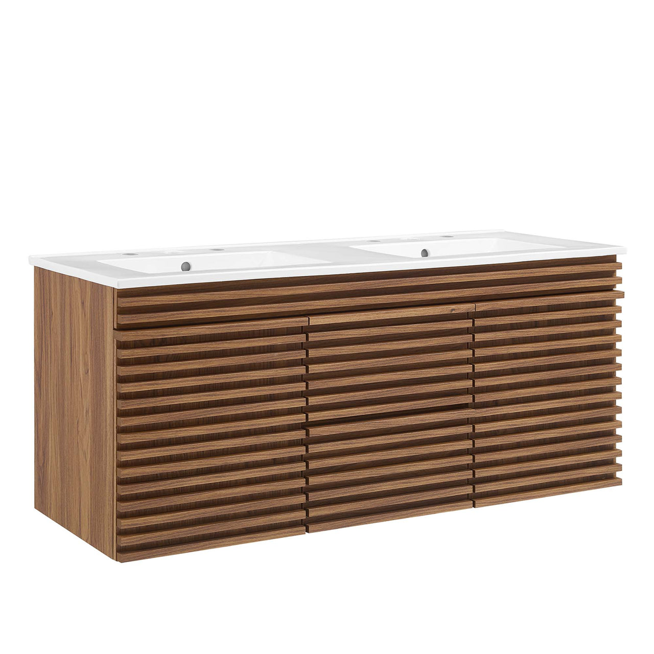 Ventra Floating Vanity Unit, Extra Large, Walnut & White