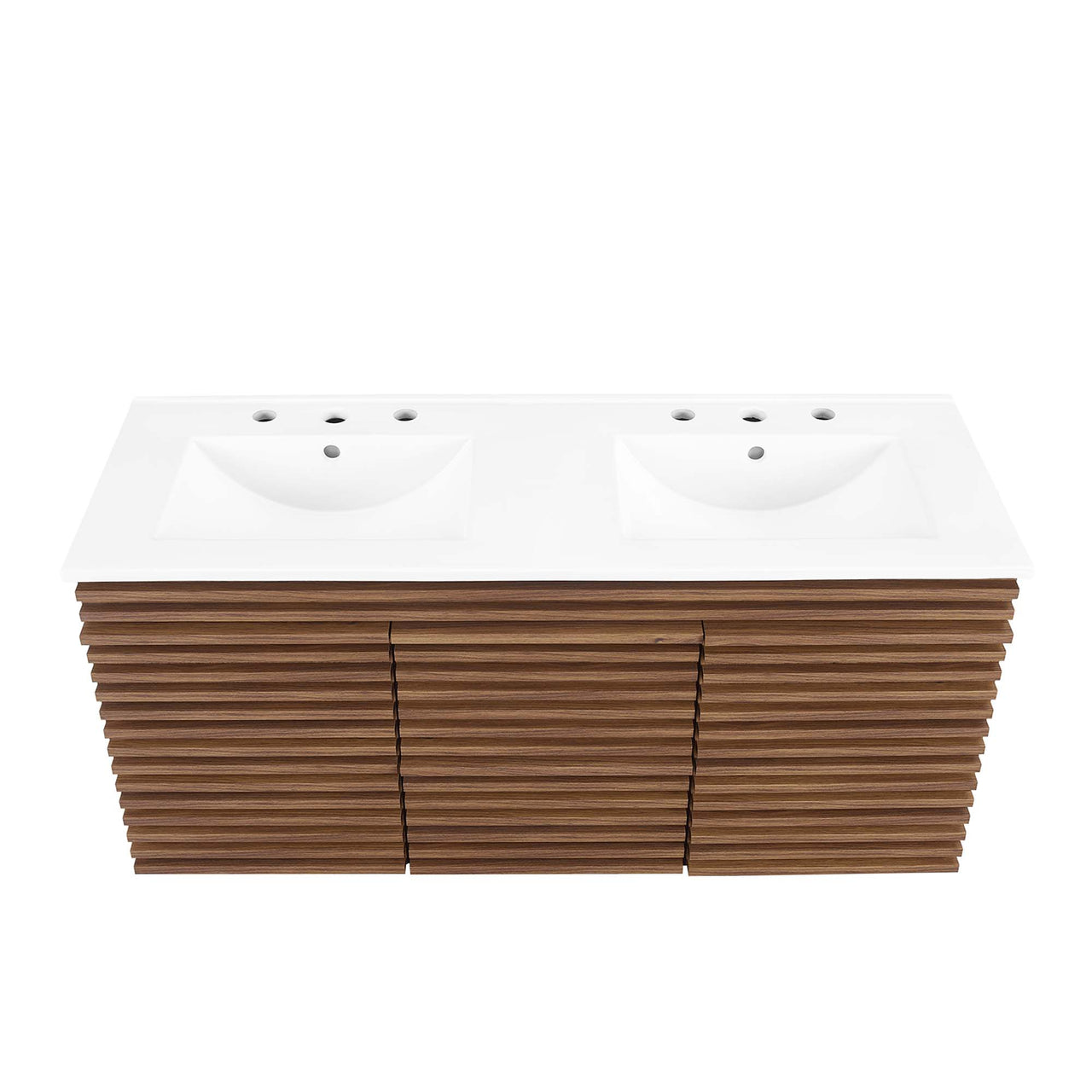 Ventra Floating Vanity Unit, Extra Large, Walnut & White
