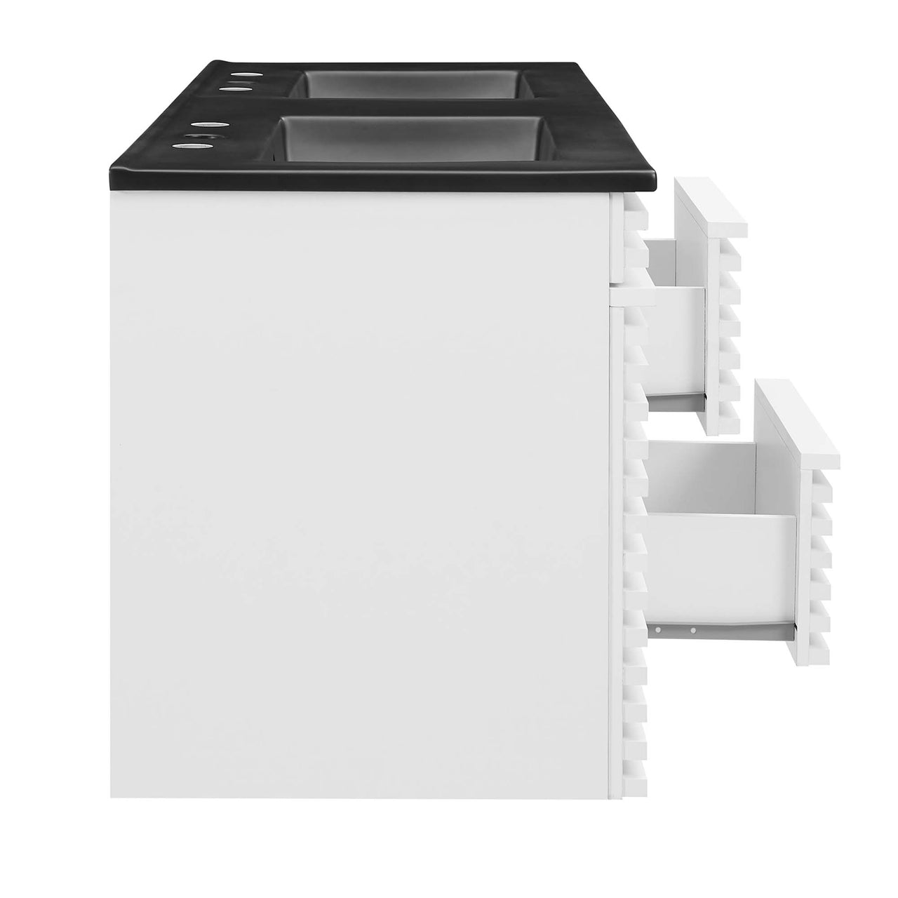 Ventra Floating Vanity Unit, Extra Large, White & Black