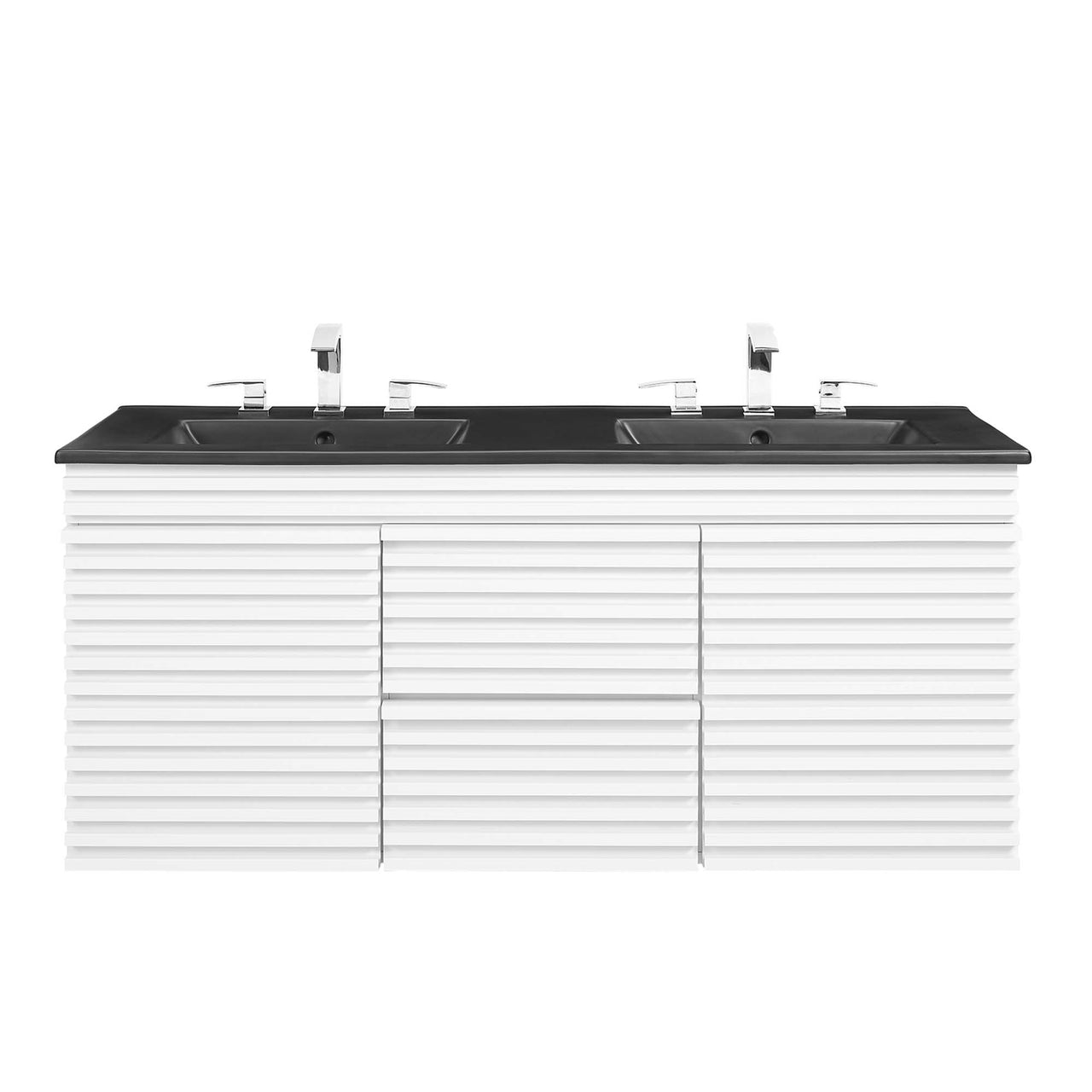 Ventra Floating Vanity Unit, Extra Large, White & Black