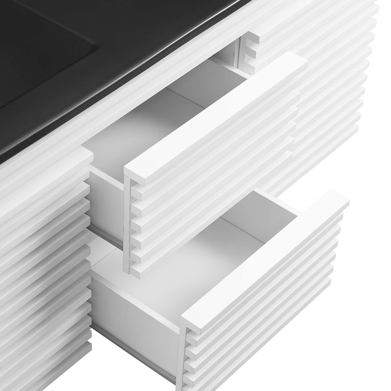 Ventra Floating Vanity Unit, Extra Large, White & Black