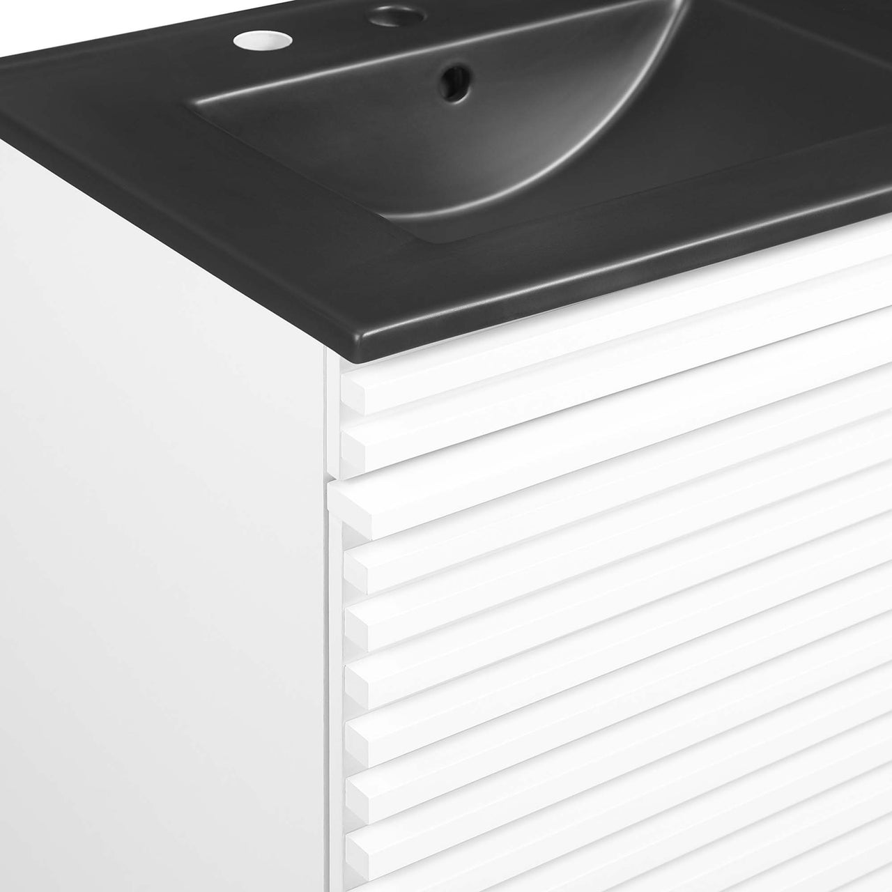 Ventra Floating Vanity Unit, Extra Large, White & Black
