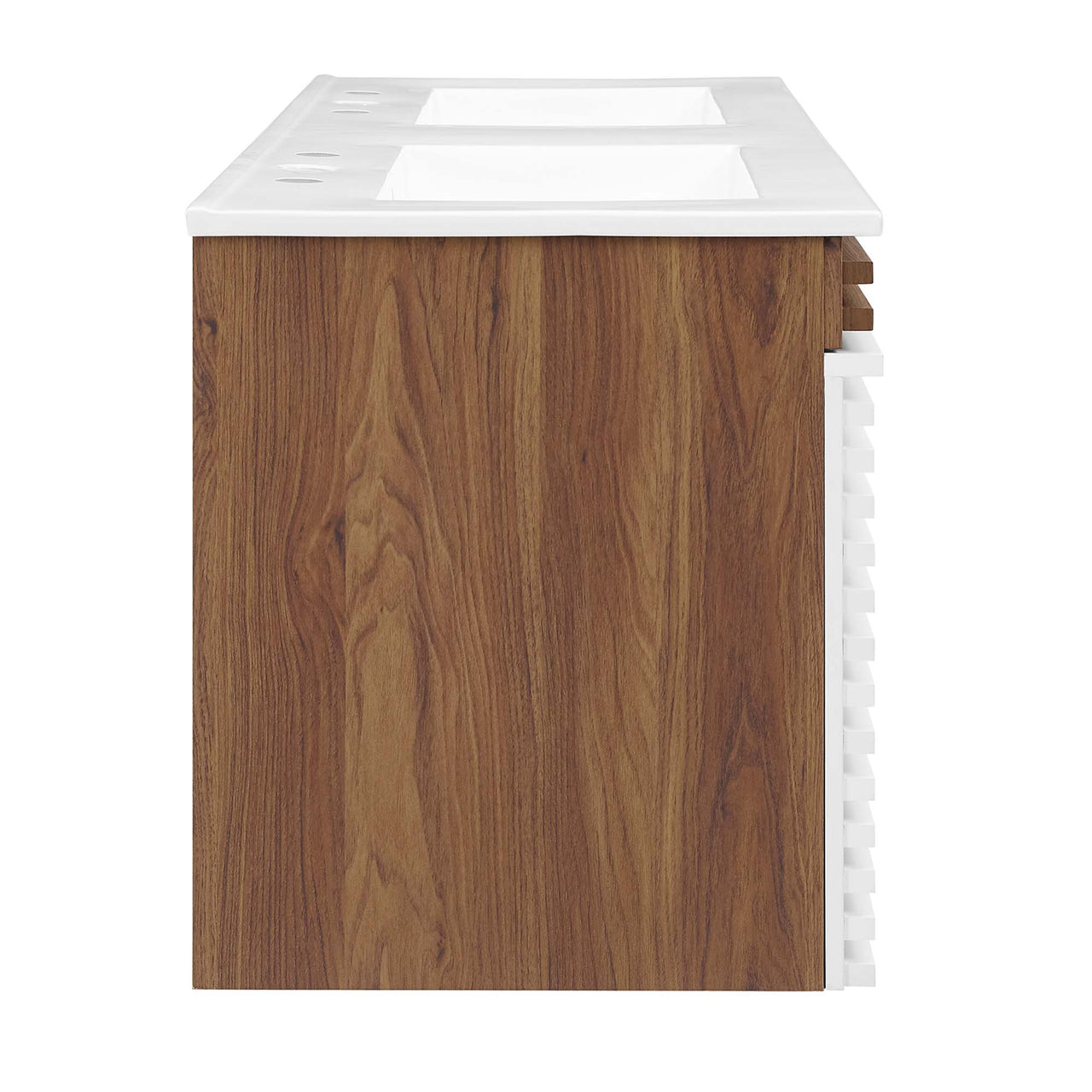 Ventra Floating Vanity Unit, Extra Large, Walnut & White