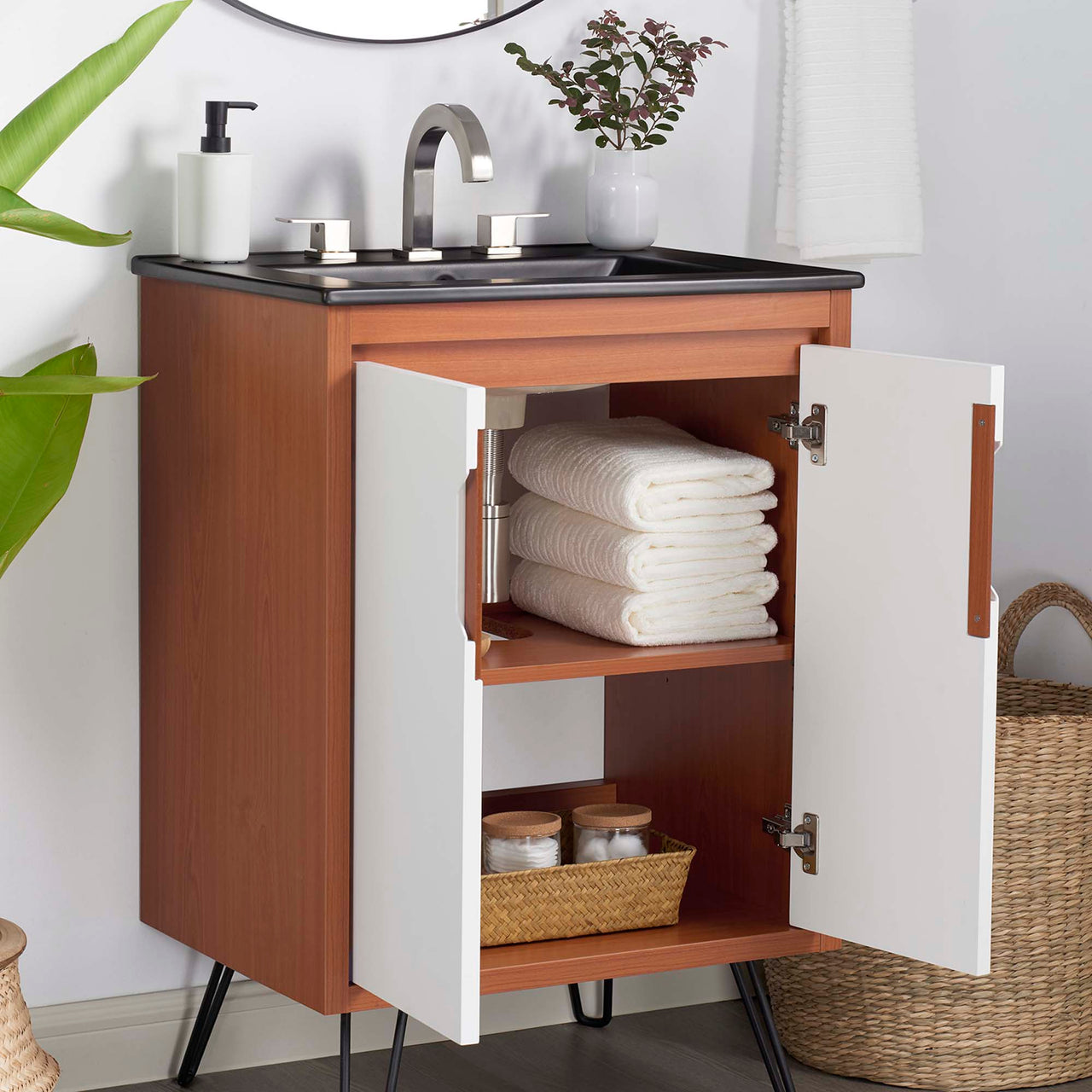 Starfire Vanity Unit, Small, Coral & Black
