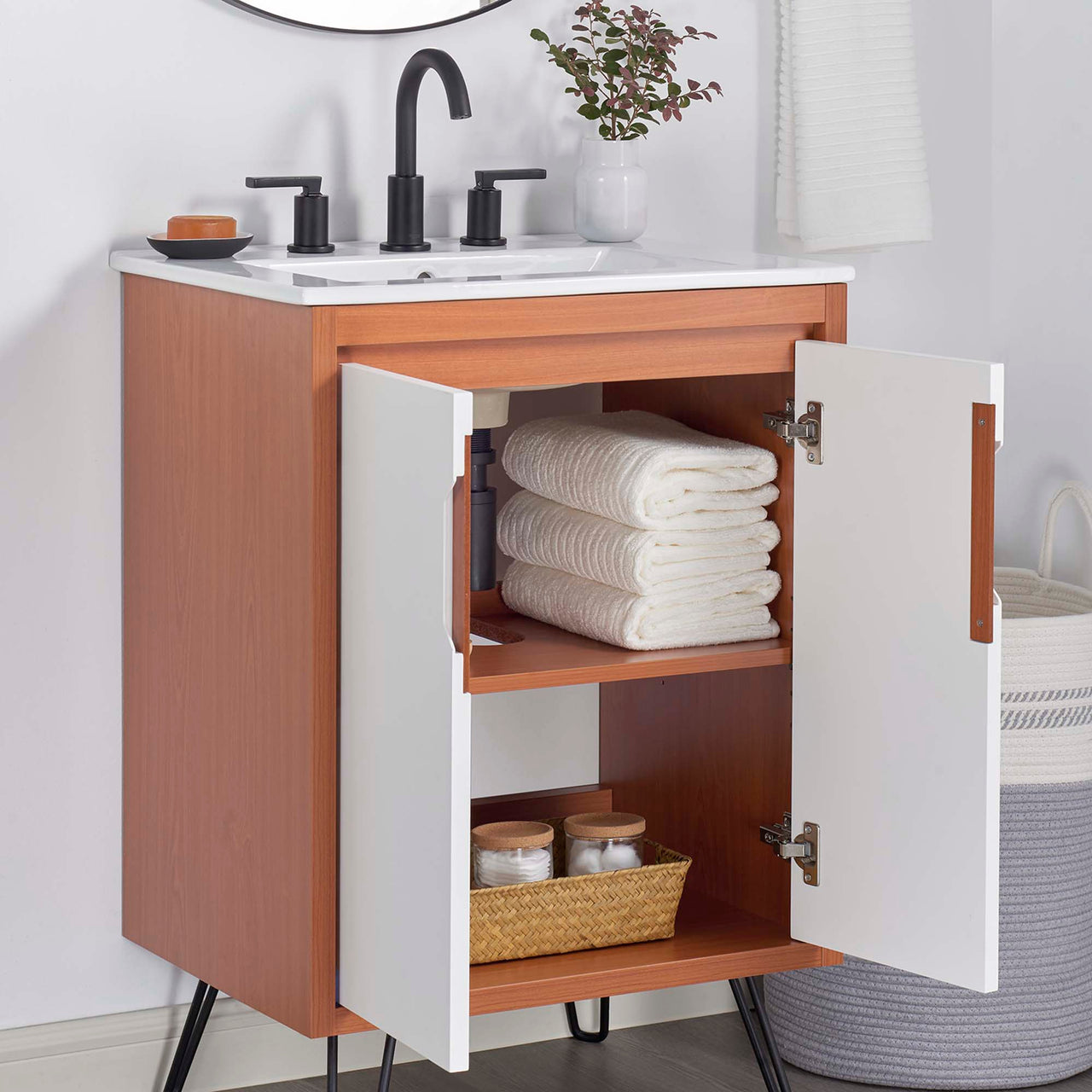 Starfire Vanity Unit, Small, Coral & White