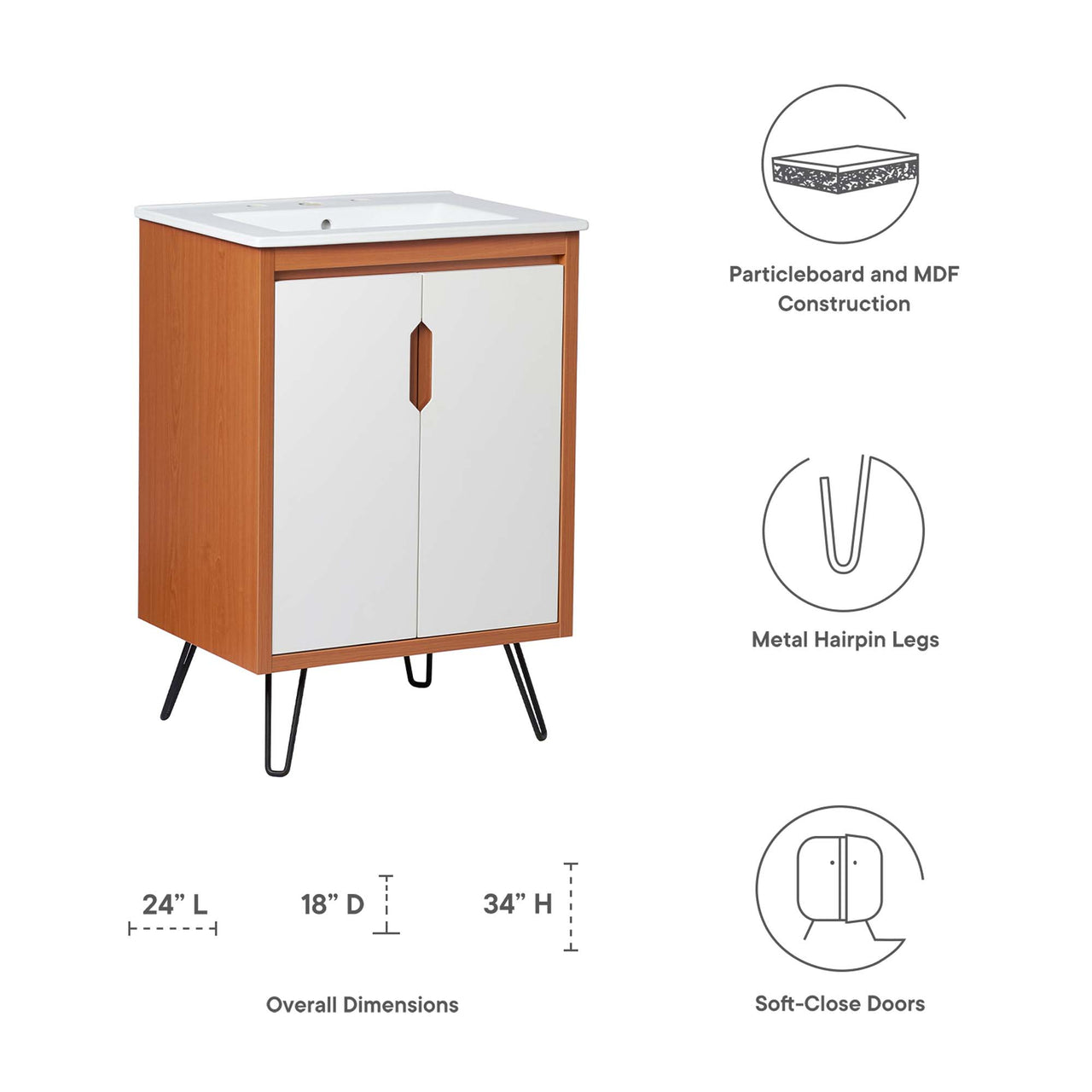 Starfire Vanity Unit, Small, Coral & White