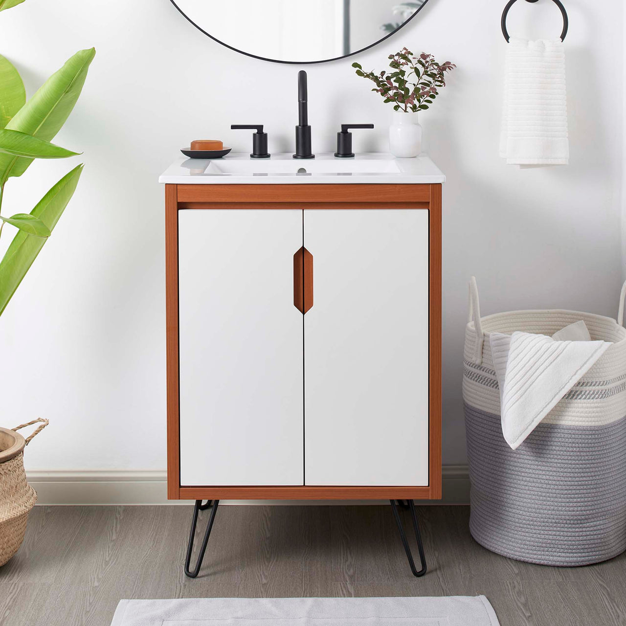 Starfire Vanity Unit, Small, Coral & White