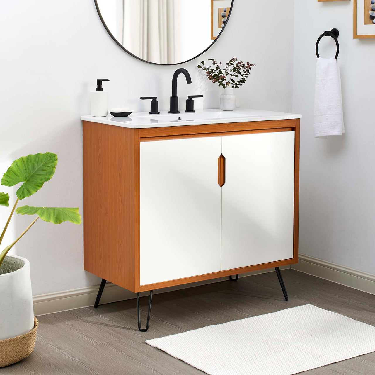 Starfire Vanity Unit, Large, Coral & White