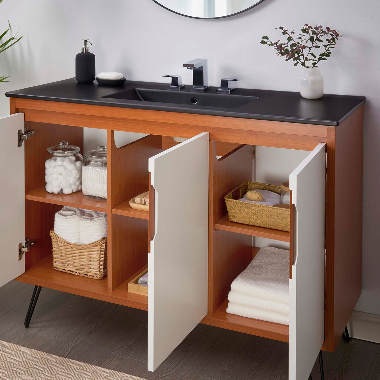 Starfire Vanity Unit, Extra Large, Coral & Black