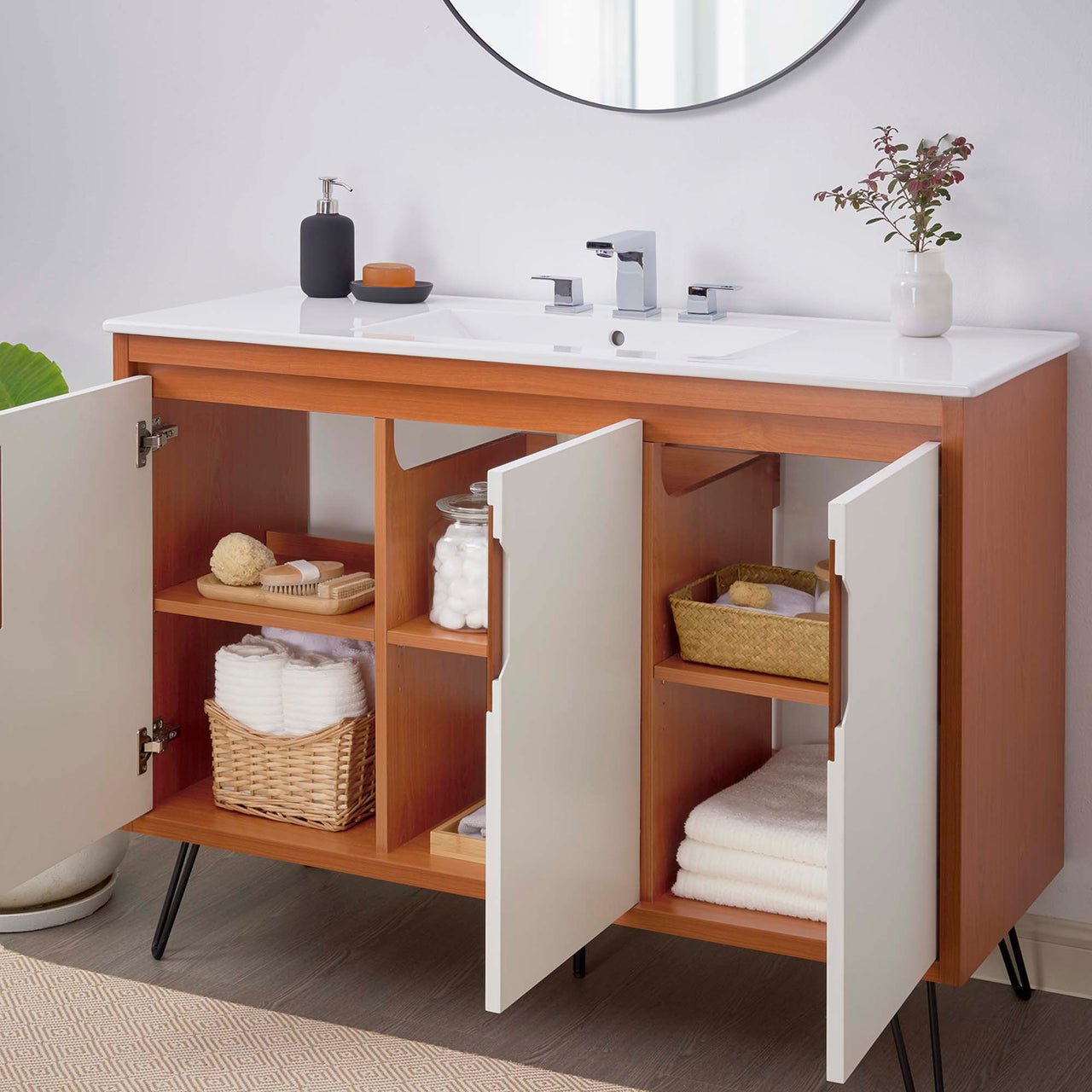 Starfire Vanity Unit, Extra Large, Coral & White