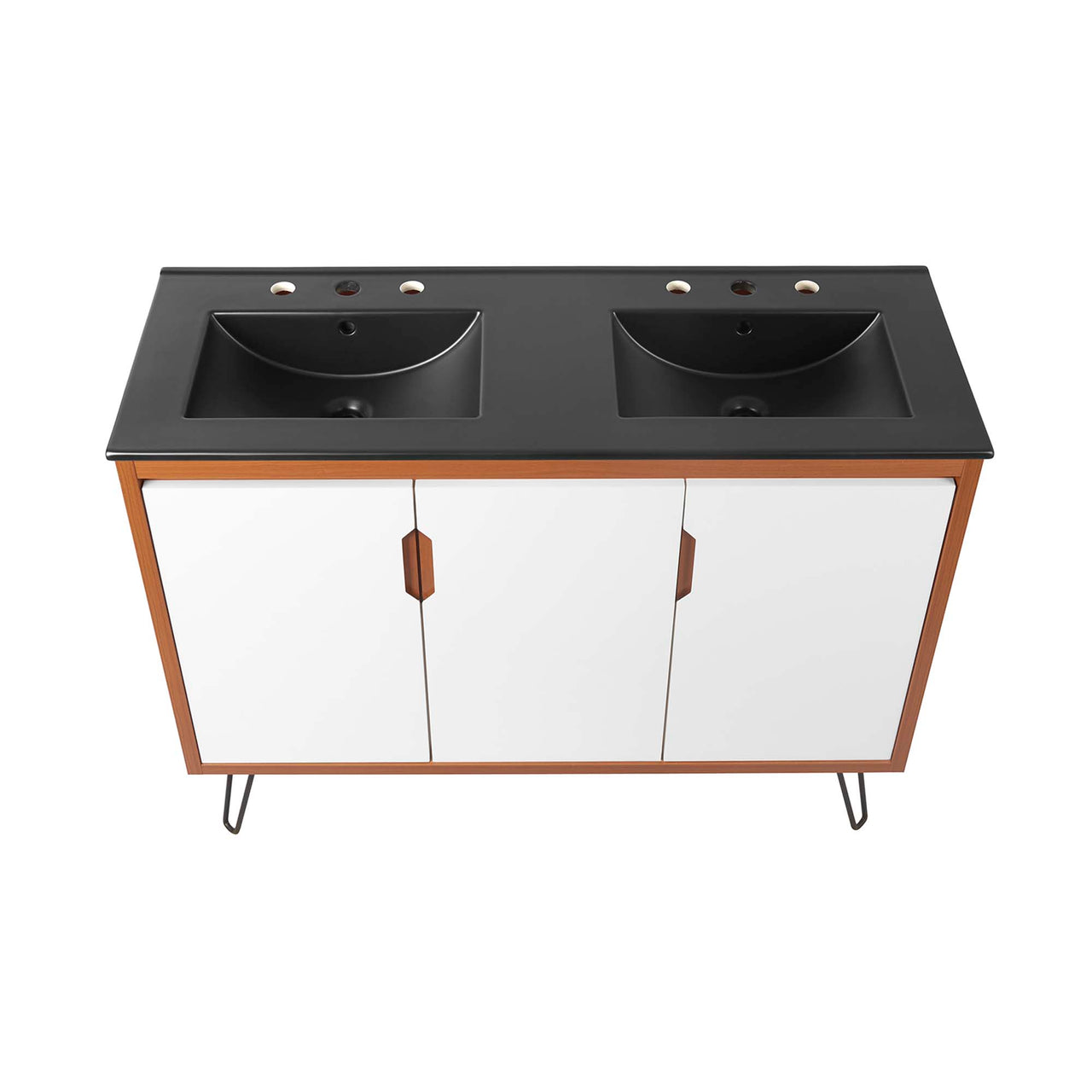Starfire Double Sink Vanity Unit, Extra Large, Coral & Black