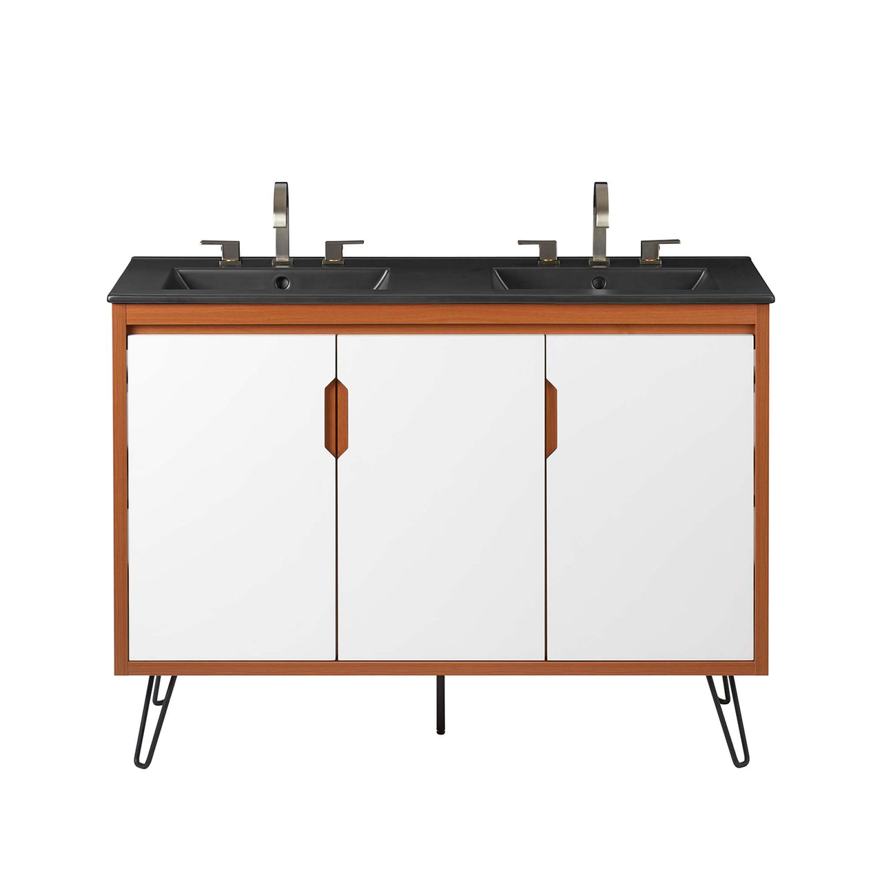 Starfire Double Sink Vanity Unit, Extra Large, Coral & Black