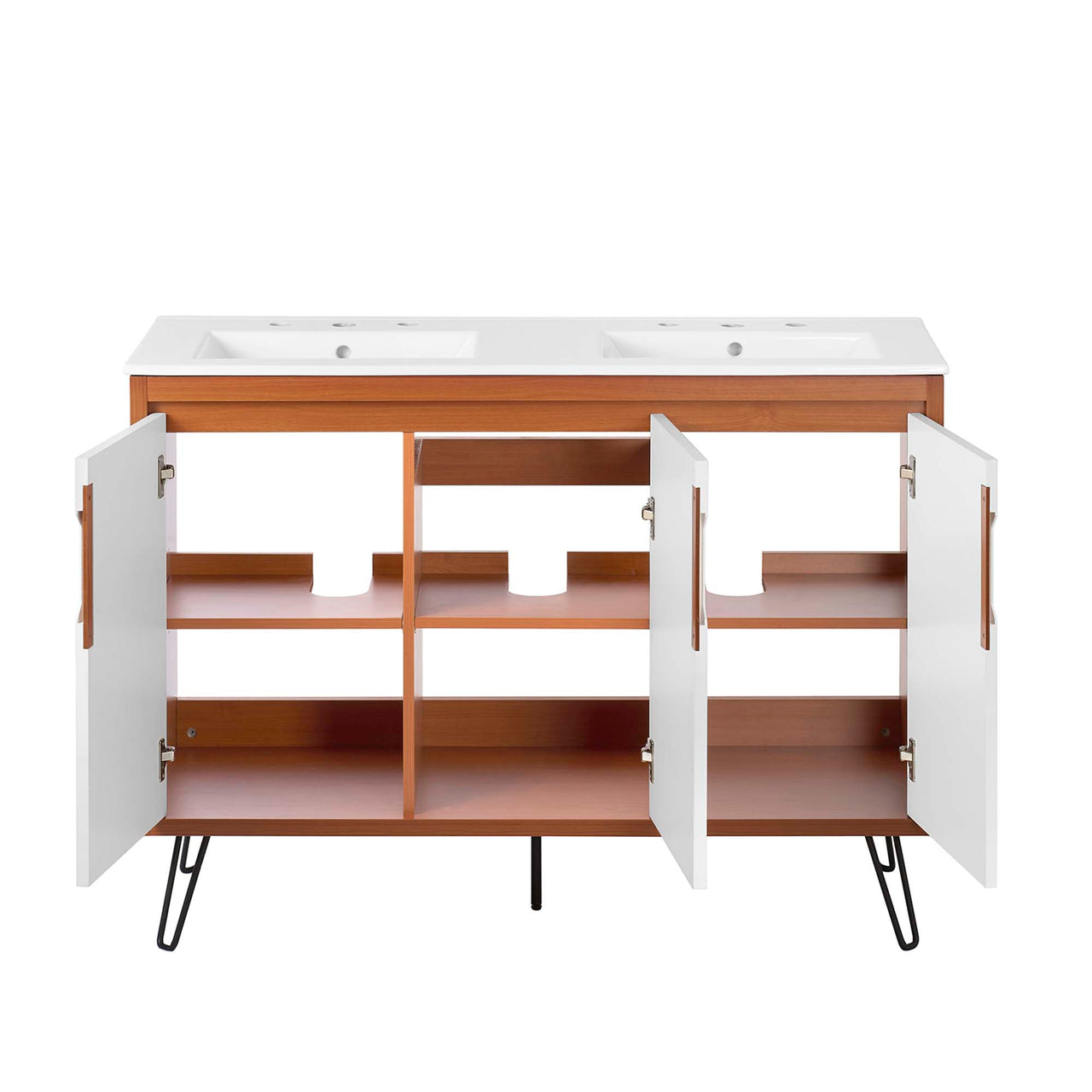 Starfire Double Sink Vanity Unit, Extra Large, Coral & White