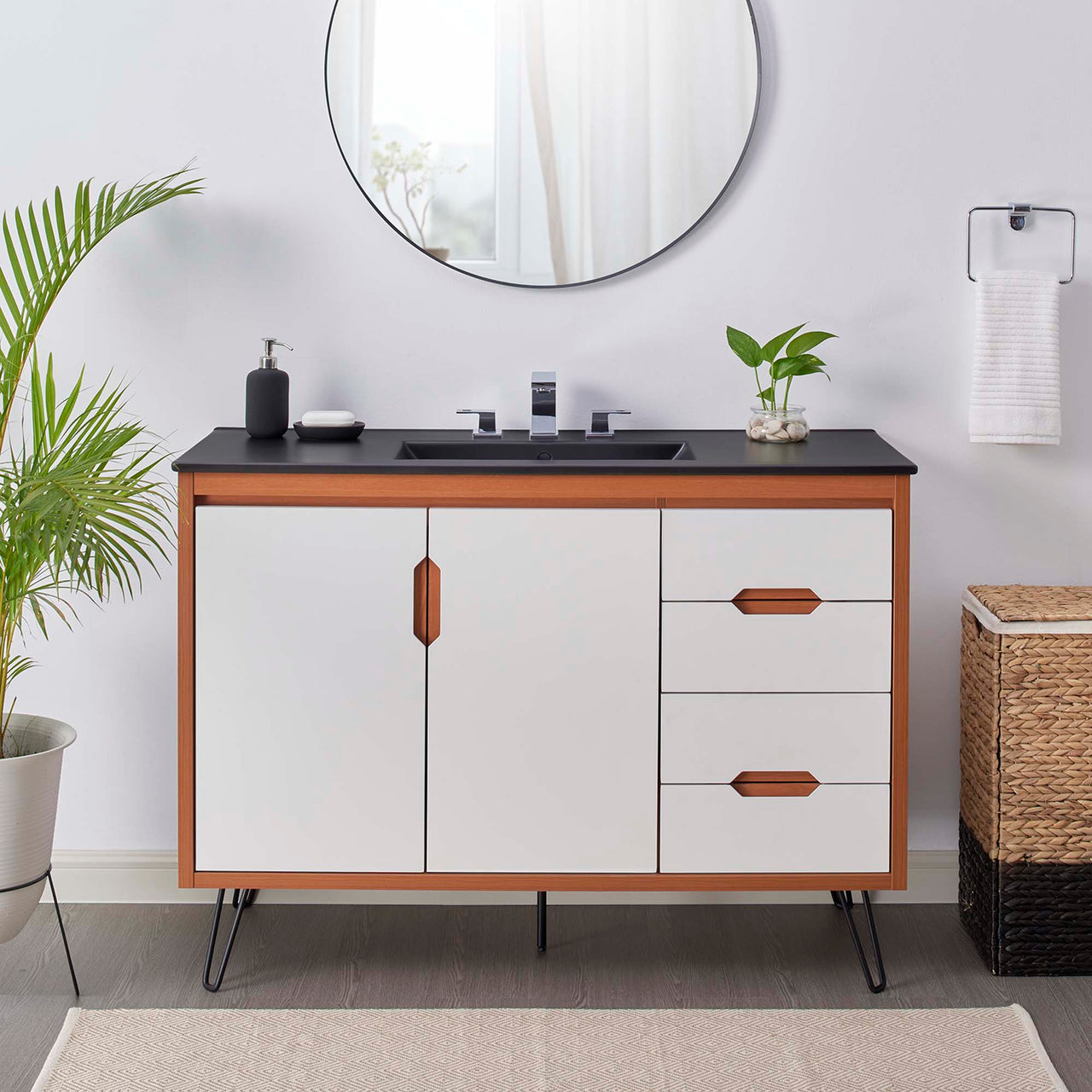 Starfire Vanity Unit, Extra Large, Coral & Black
