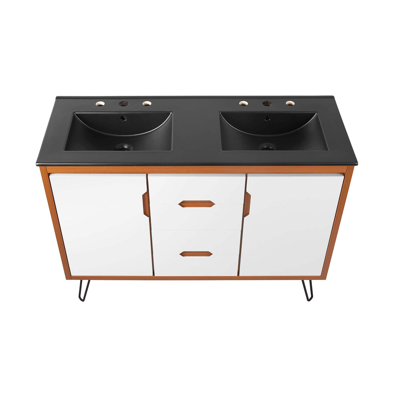 Starfire Double Sink Vanity Unit, Extra Large, Coral & Black