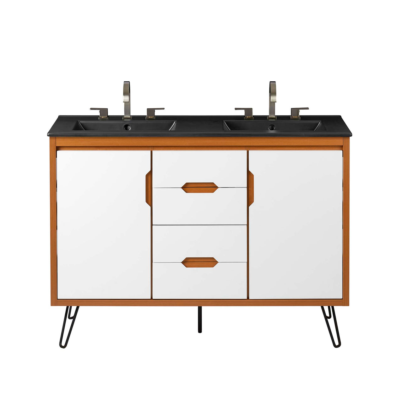 Starfire Double Sink Vanity Unit, Extra Large, Coral & Black