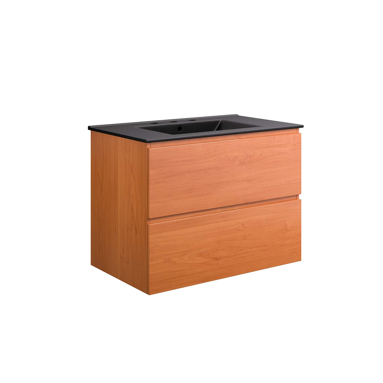 Cinnara Floating Vanity Unit, Medium, Coral & Black