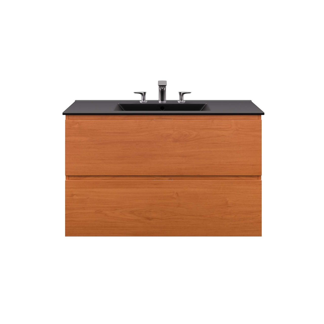 Cinnara Floating Vanity Unit, Large, Coral & Black