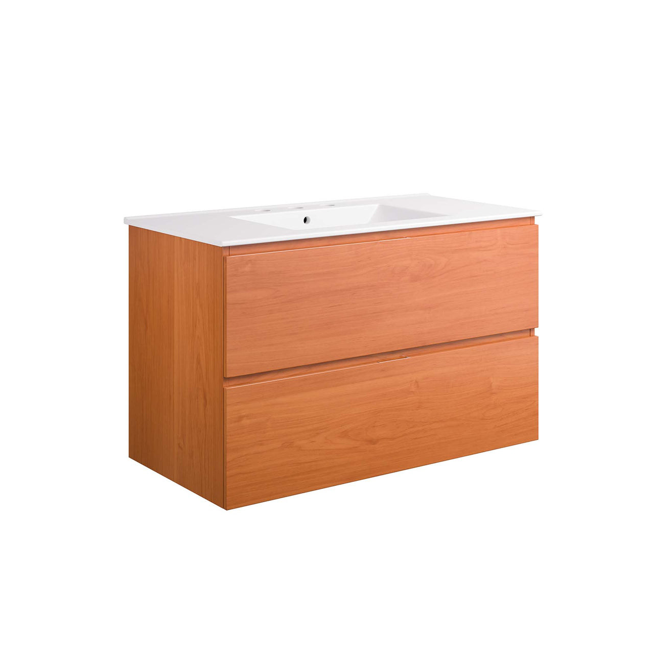 Cinnara Floating Vanity Unit, Large, Coral & White