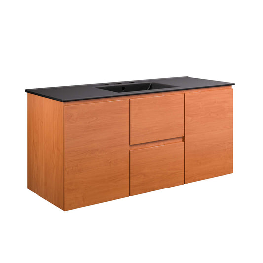Cinnara Floating Vanity Unit, Extra Large, Coral & Black