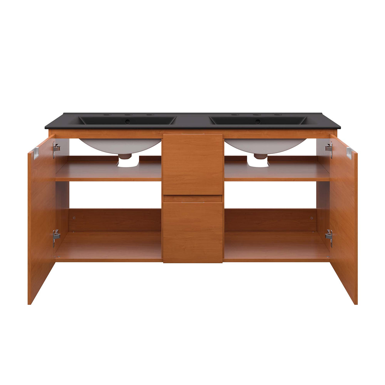 Cinnara Double Floating Vanity Unit, Extra Large, Coral & Black