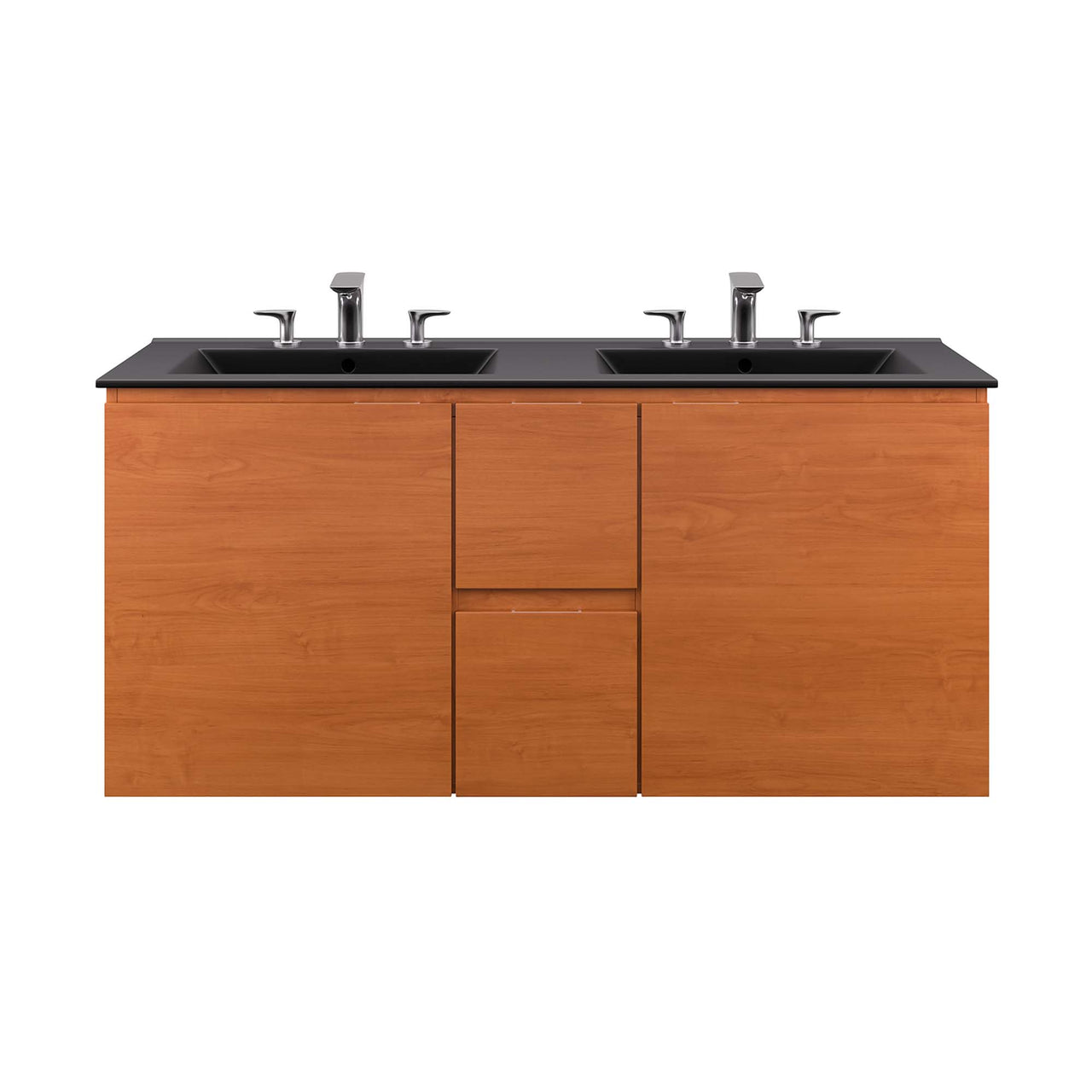 Cinnara Double Floating Vanity Unit, Extra Large, Coral & Black