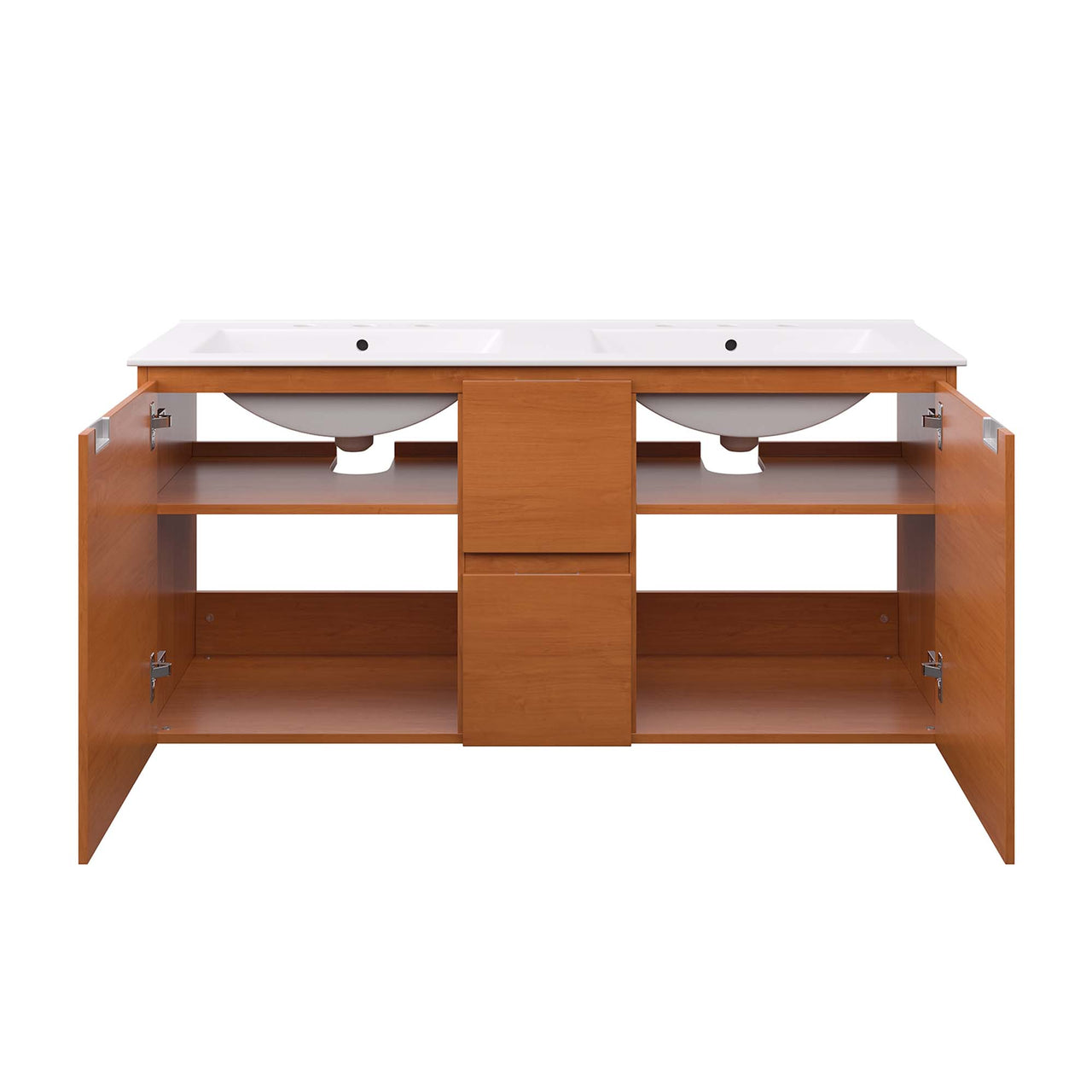 Cinnara Double Floating Vanity Unit, Extra Large, Coral & White