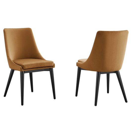 Viremont Accent Velvet Dining Chair Set of 2, Cognac
