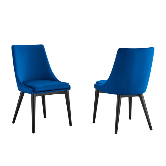Viremont Accent Velvet Dining Chair Set of 2, Navy