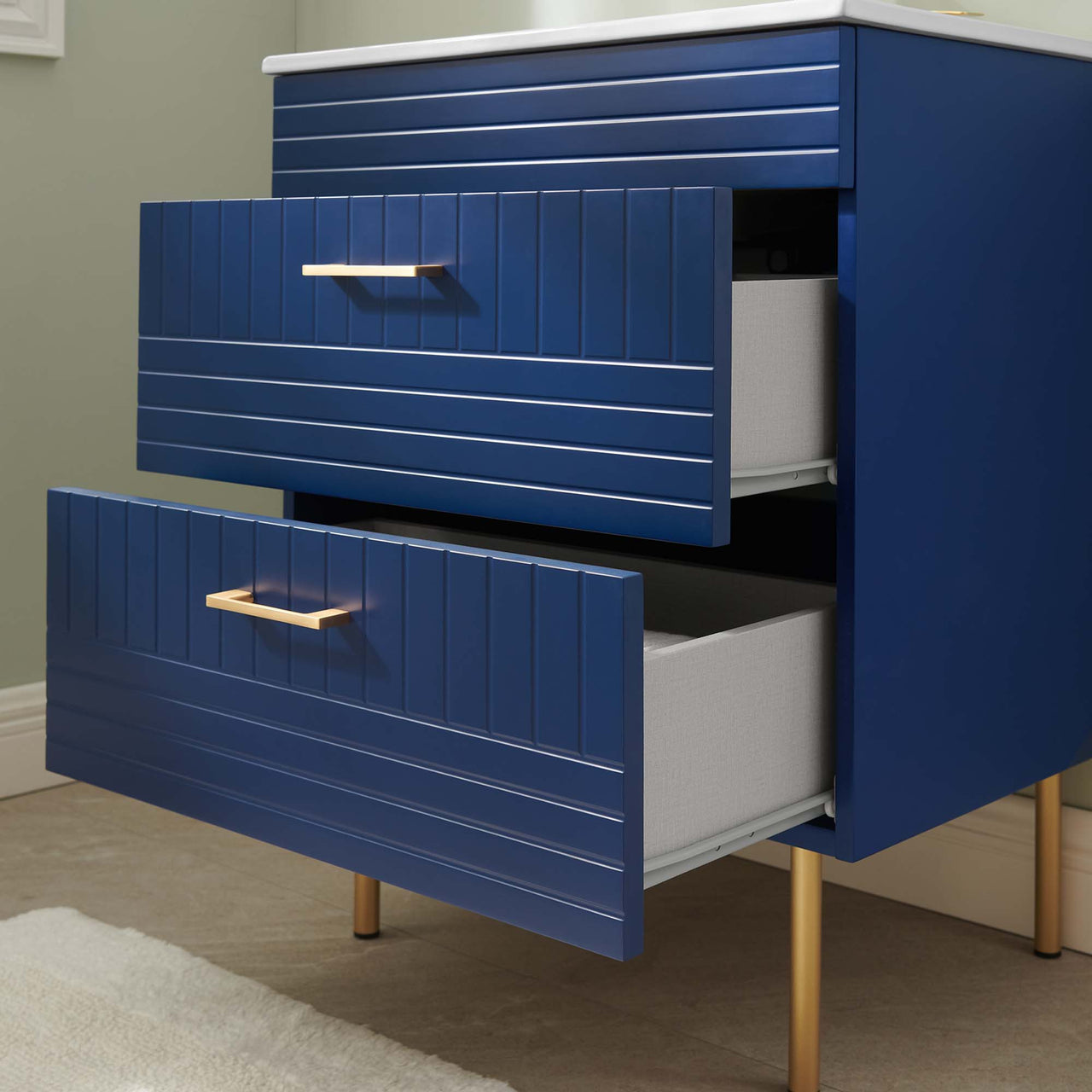 Dawnridge Vanity Unit, Blue & White
