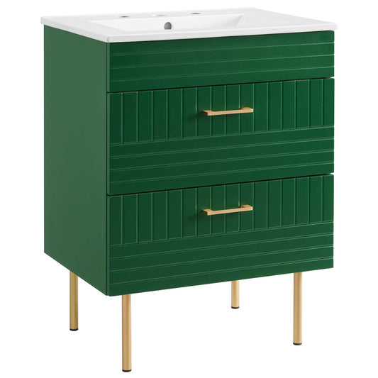 Dawnridge Vanity Unit, Green & White
