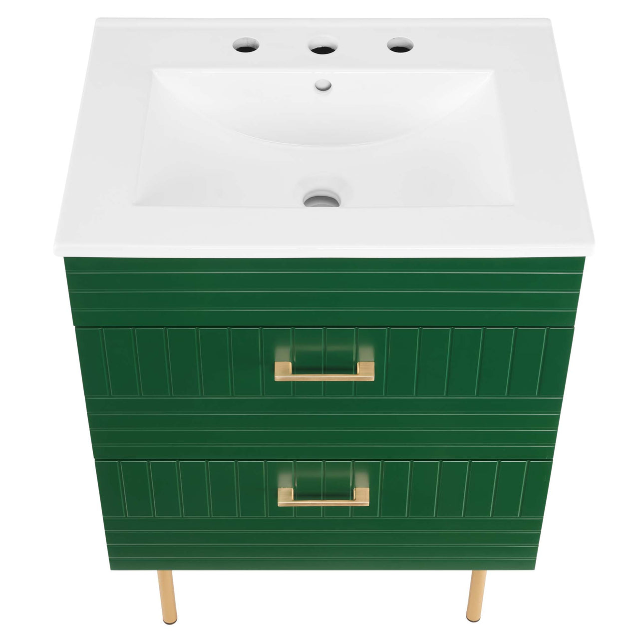 Dawnridge Vanity Unit, Green & White