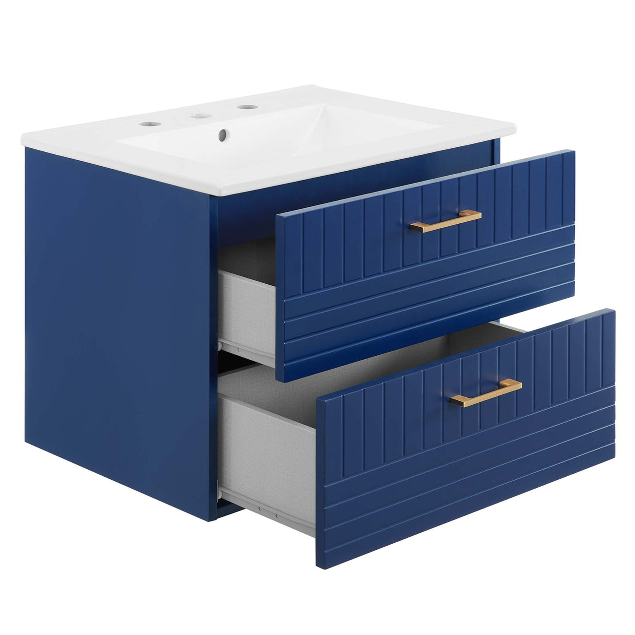 Dawnridge Levitating Vanity Unit, Blue & White