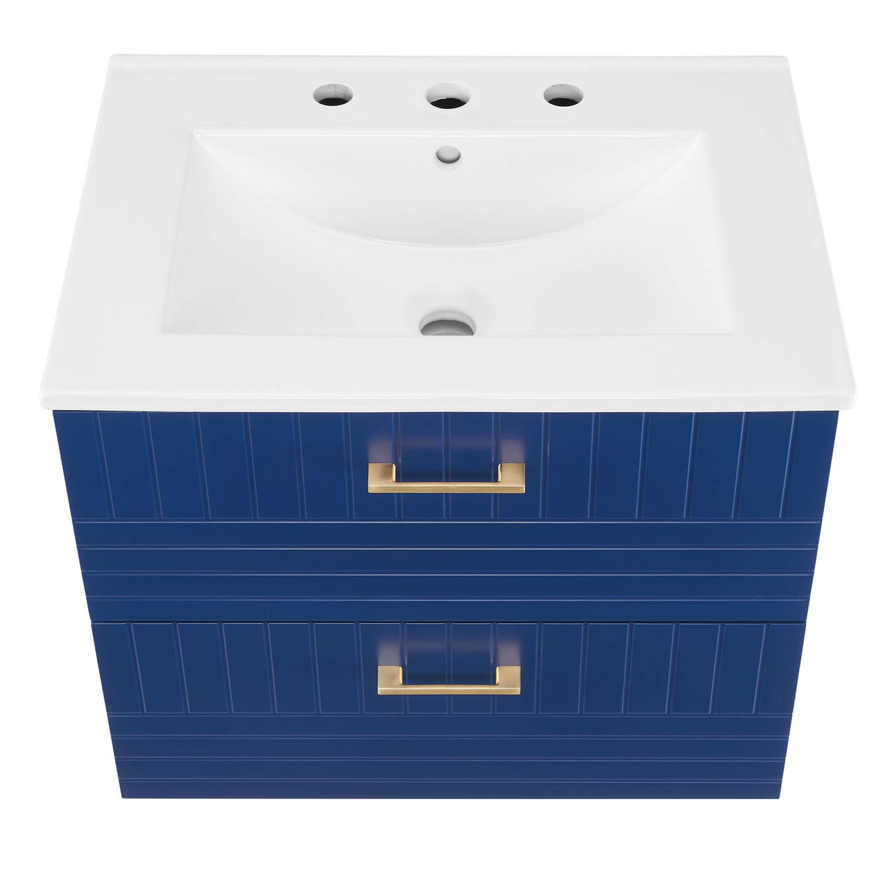 Dawnridge Levitating Vanity Unit, Blue & White
