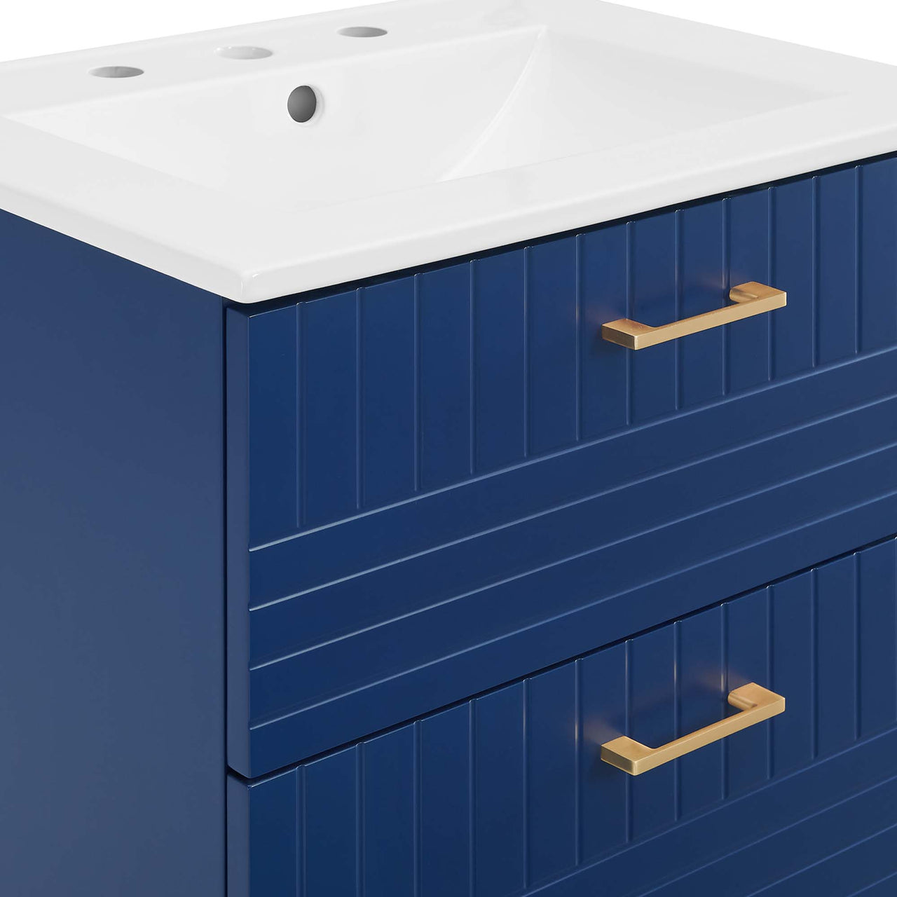 Dawnridge Levitating Vanity Unit, Blue & White
