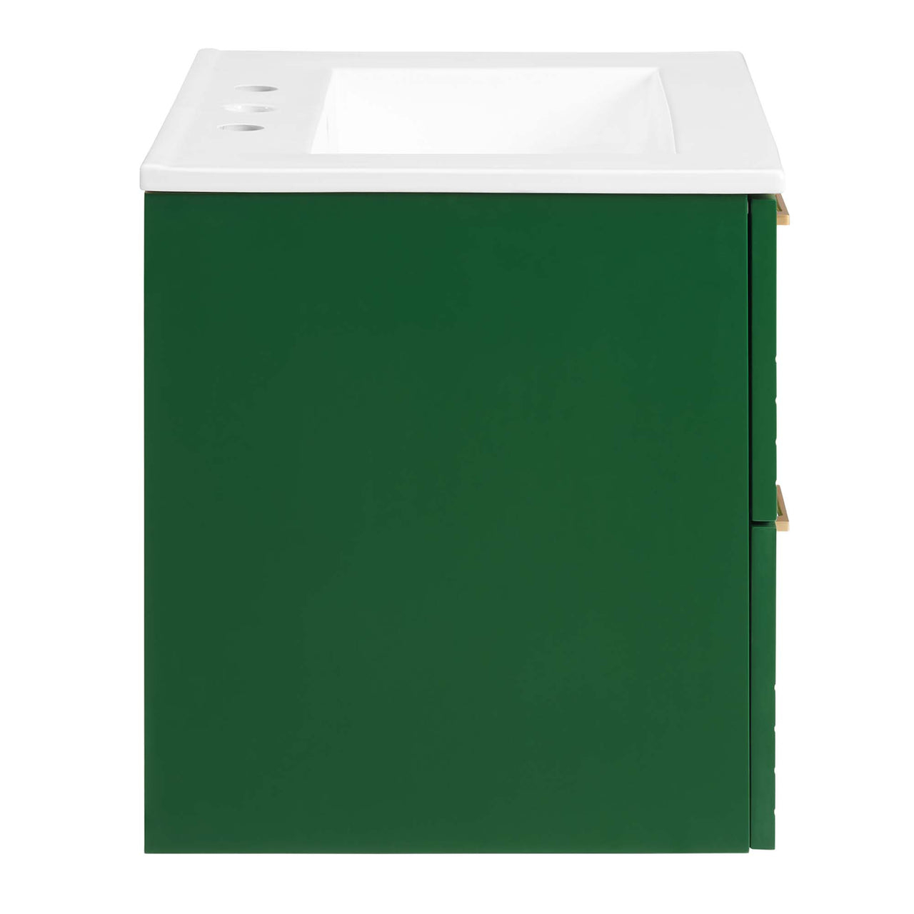 Dawnridge Levitating Vanity Unit, Green & White