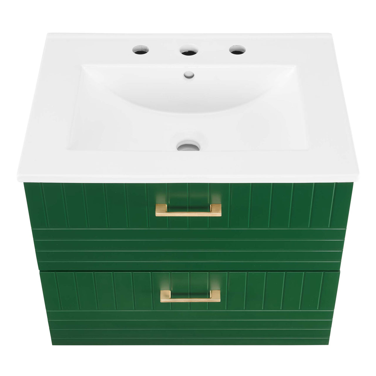 Dawnridge Levitating Vanity Unit, Green & White