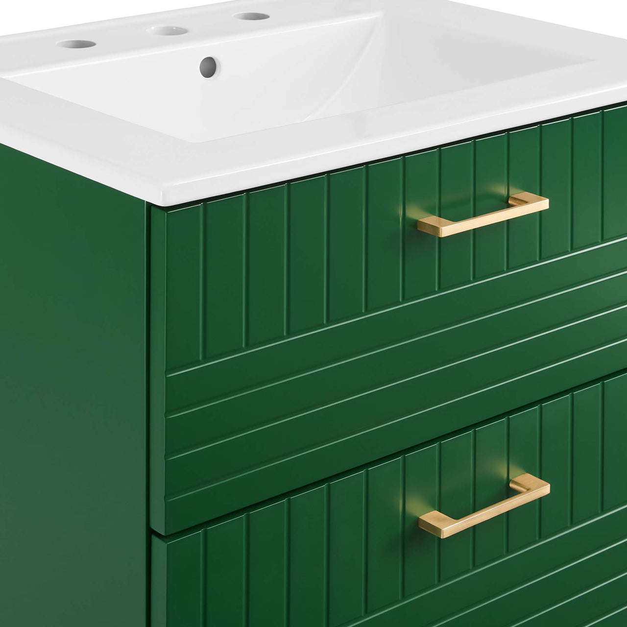 Dawnridge Levitating Vanity Unit, Green & White