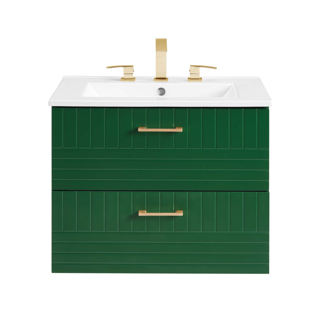 Dawnridge Levitating Vanity Unit, Green & White