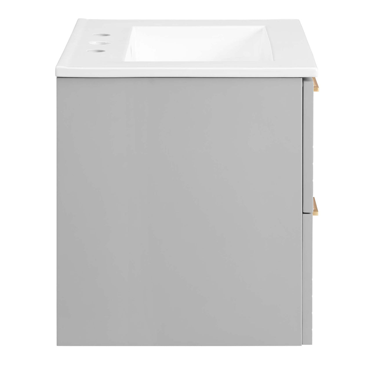 Dawnridge Levitating Vanity Unit, Light Gray & White