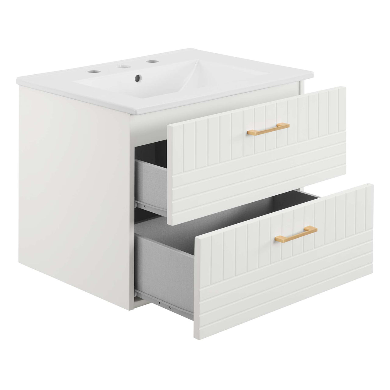 Dawnridge Levitating Vanity Unit, White