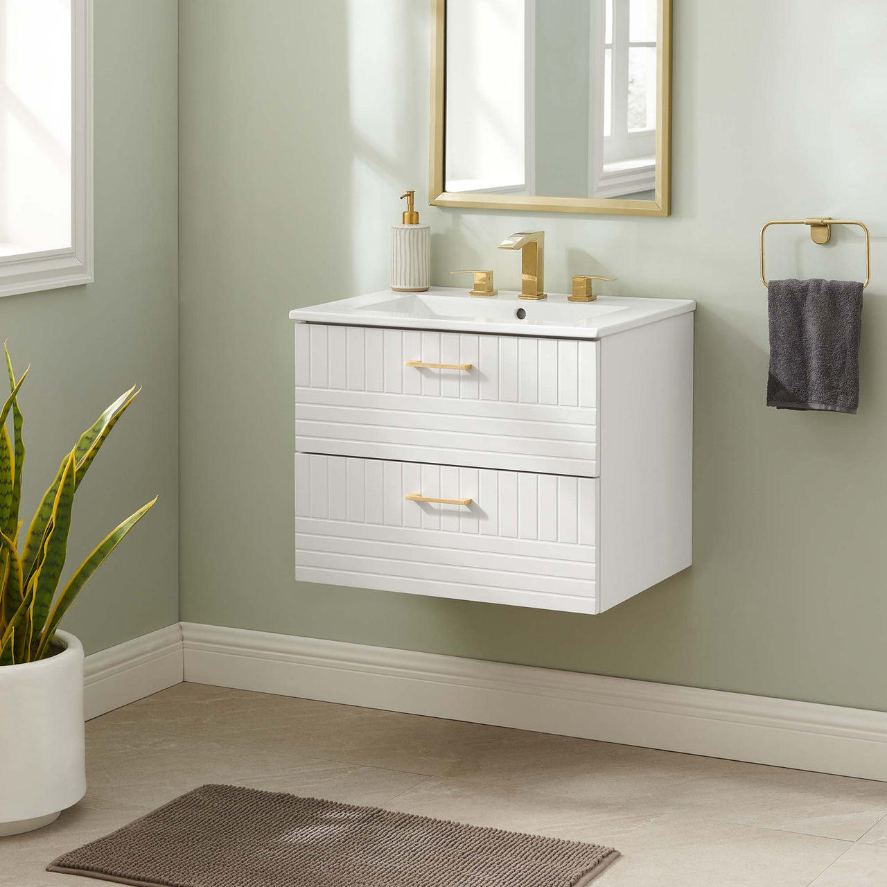 Dawnridge Levitating Vanity Unit, White