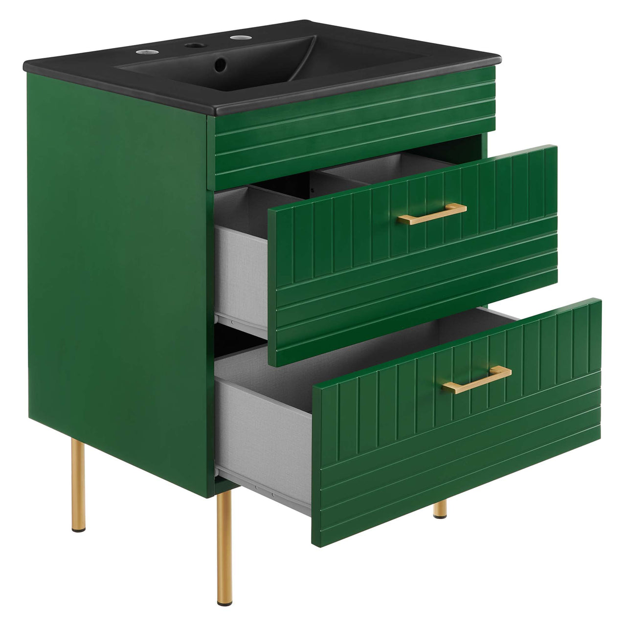 Dawnridge Vanity Unit, Green & Black