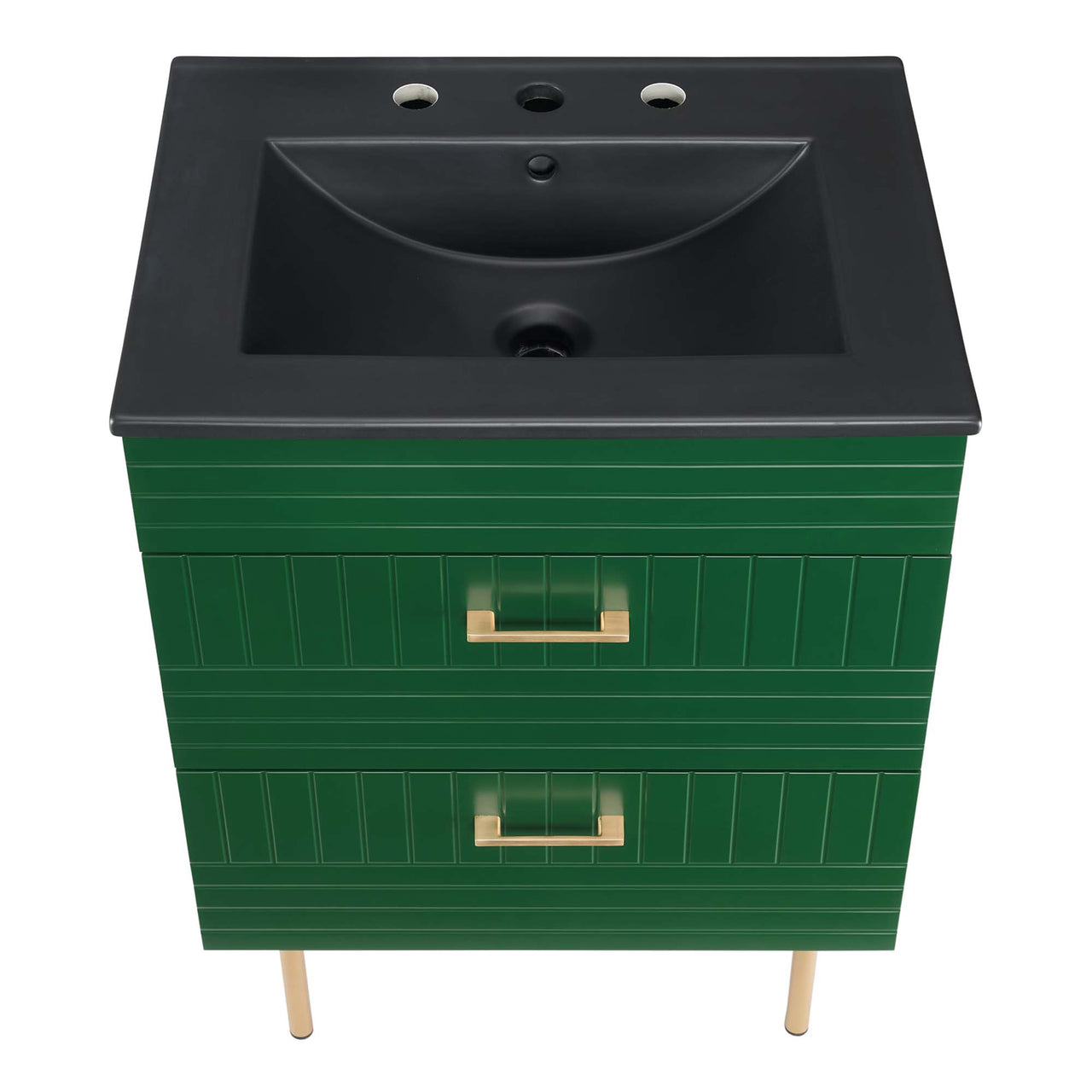Dawnridge Vanity Unit, Green & Black