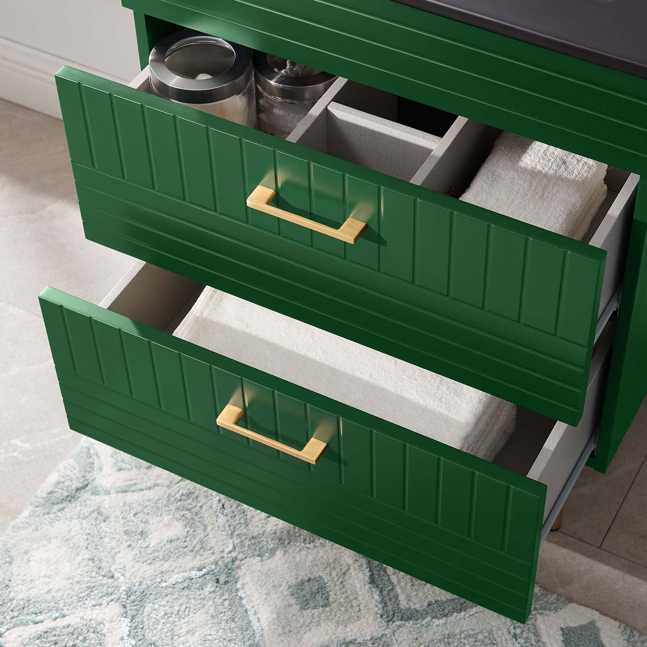 Dawnridge Vanity Unit, Green & Black