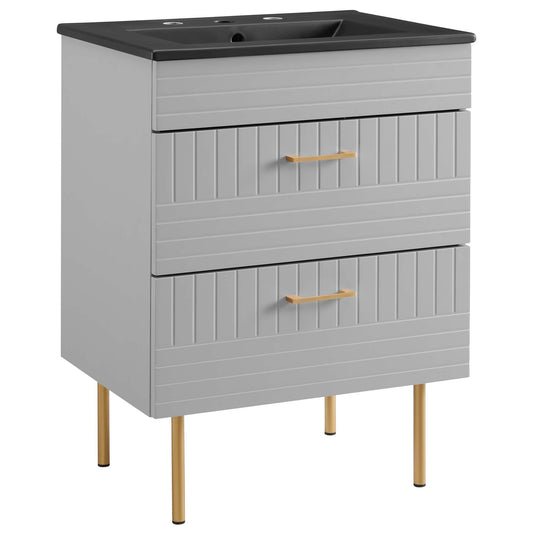 Dawnridge Vanity Unit, Light Gray & Black