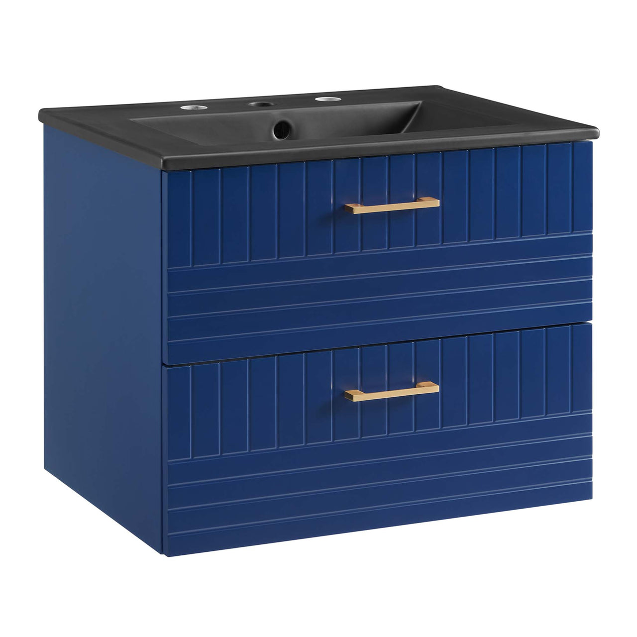 Dawnridge Levitating Vanity Unit, Blue & Black